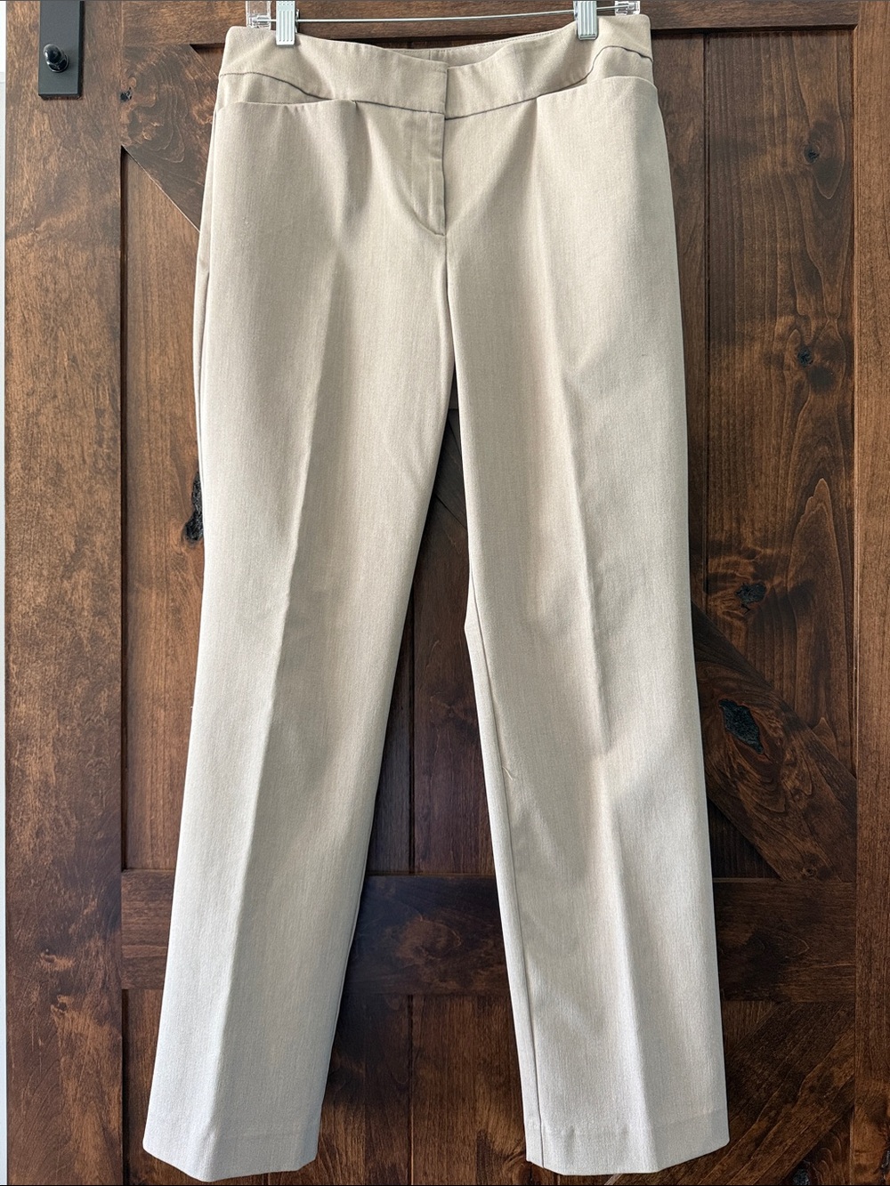 Ann Taylor Factory Beige Straight-Leg Dress Trousers sz 8